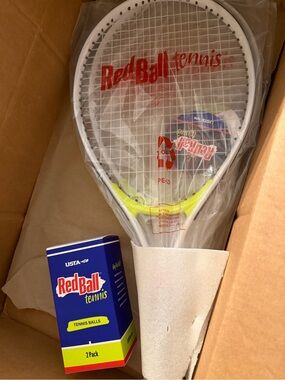 RedBall Tennis Racquet Set 2 Pack + USTA RedBall Tennis Balls OWL